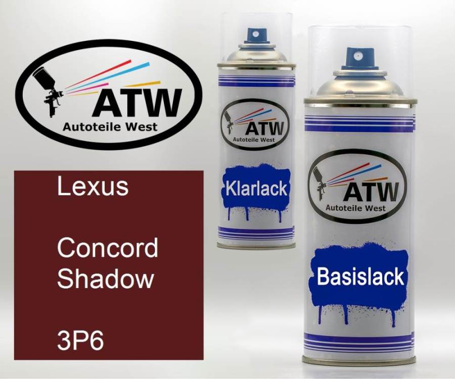 Lexus, Concord Shadow, 3P6: 400ml Sprühdose + 400ml Klarlack - Set, von ATW Autoteile West.